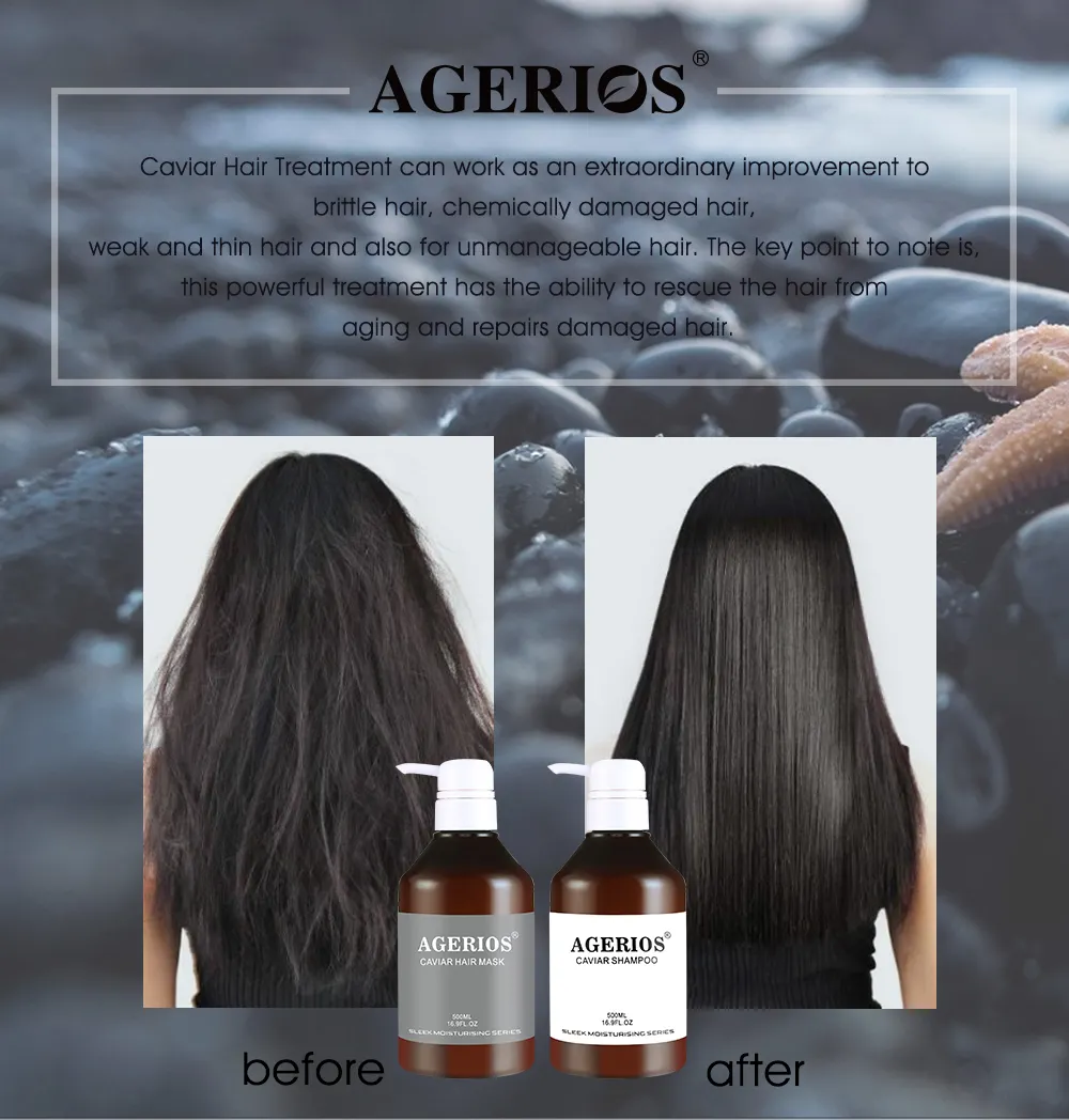 AGERIOS CAVIAR SHAMPOO And CAVIAR HAIR MASK 500ml SET